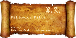 Miklovicz Kitti névjegykártya